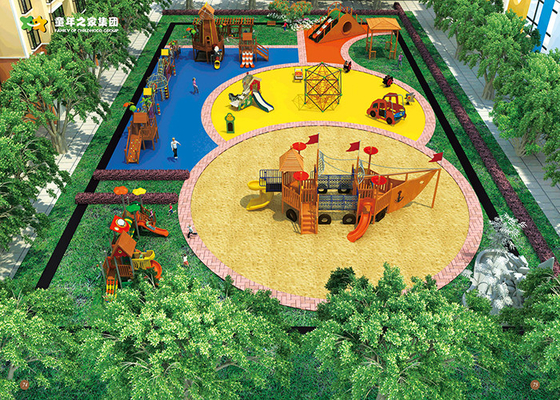 Scorrevole di legno dell'interno dei bambini combinato oscillazione per architettura del pæsaggio dei bambini